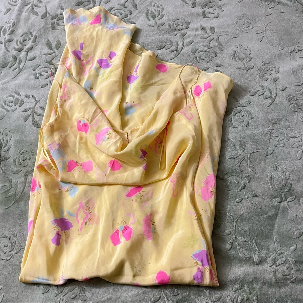 Escada Floral cowl neck dress